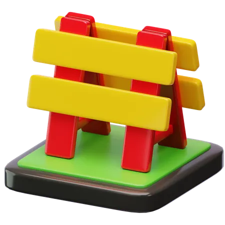 Road Barrier  3D Icon