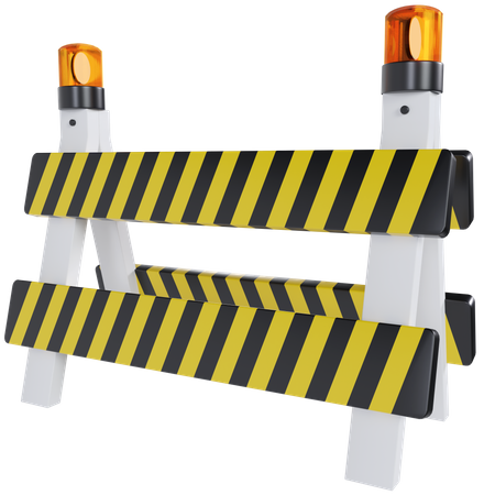 Road Barrier 3D Illustration