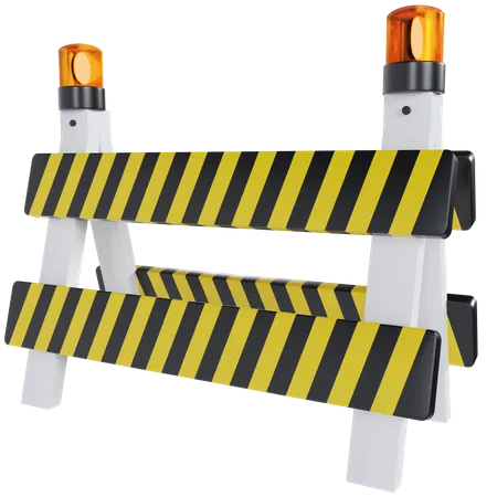 Road Barrier 3D Illustration