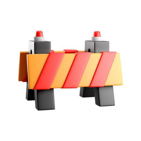 Road Barrier 3D Icon