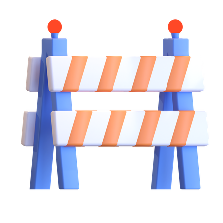 Road Block  3D Illustration