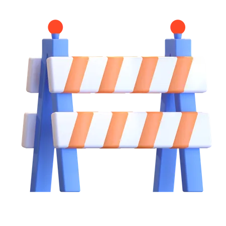 Road Block  3D Illustration