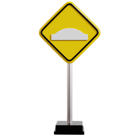 Road Hump Warning Sign  3D Icon