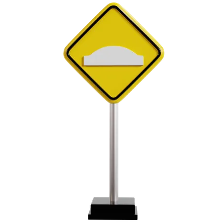 Road Hump Warning Sign  3D Icon