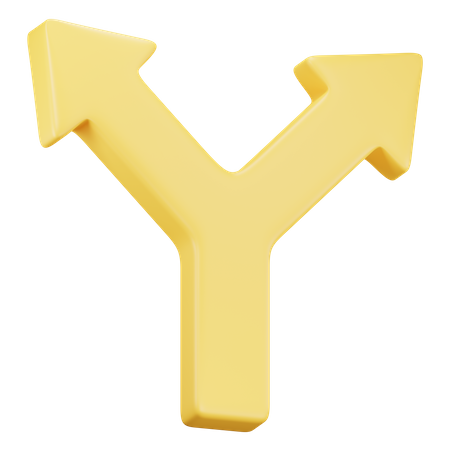 Road Intersection Arrow  3D Icon