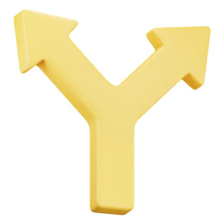 Road Intersection Arrow  3D Icon