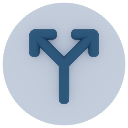 Road Intersection Arrow  3D Icon