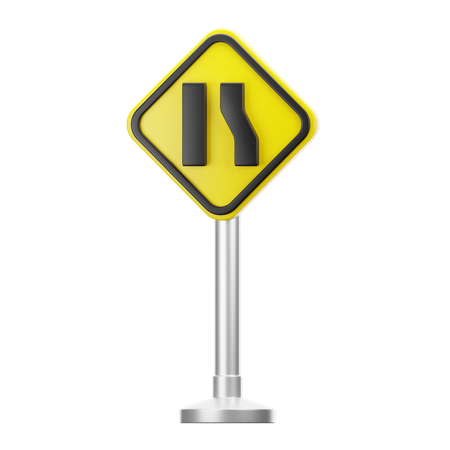 Road narrow on the right side  3D Icon