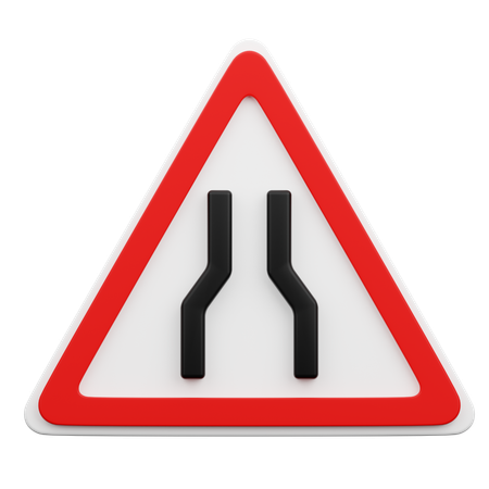 Road Narrows  3D Icon