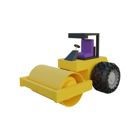 Road Roller  3D Illustration