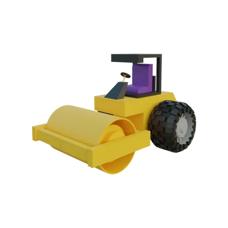 Road Roller  3D Illustration