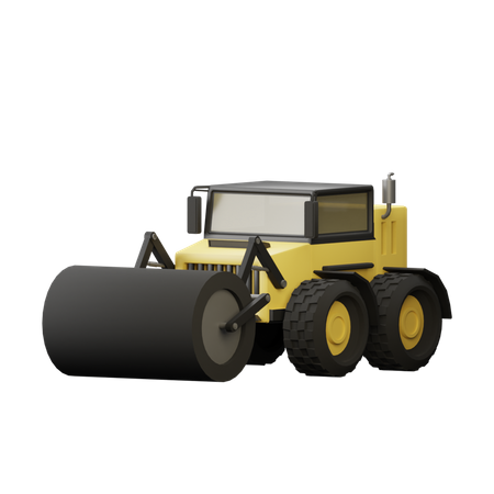 Road Roller  3D Illustration