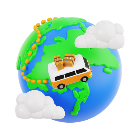 Road Trip Travel  3D Icon