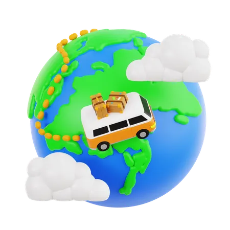 Road Trip Travel  3D Icon