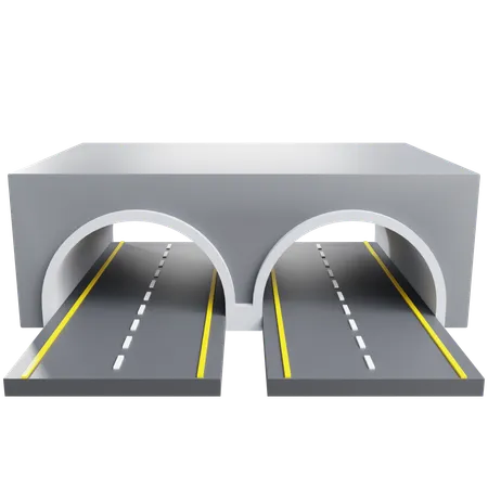 3 D Road Tunnel With Isolated Background 3D Icon
