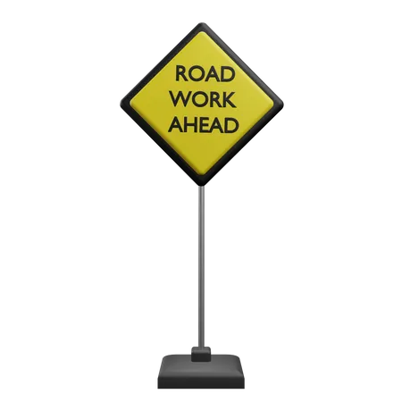 Road Work A Head Sign  3D Icon