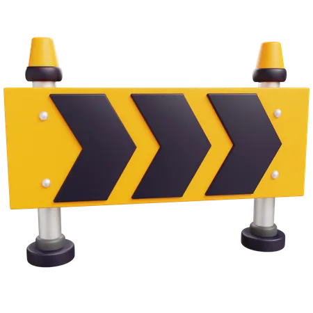 3 D Roadblock With Isolated Background 3D Icon