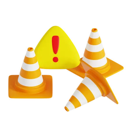 Roadblock warning  3D Icon