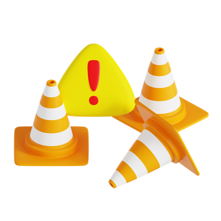 Roadblock warning  3D Icon
