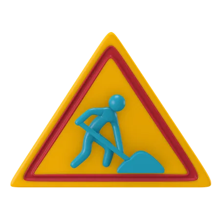 Roadworks Sign  3D Icon