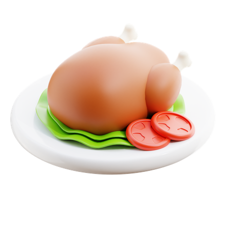 Roast Chicken  3D Icon
