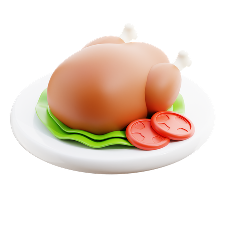 Roast Chicken  3D Icon