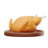 roast chicken 3d logo