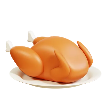 Roast Chicken  3D Icon