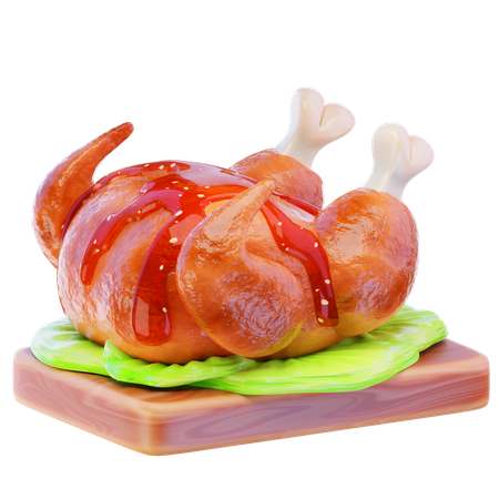 Roast Chicken Turkey  3D Icon