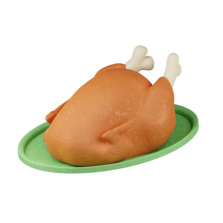 Roasted Chicken  3D Icon