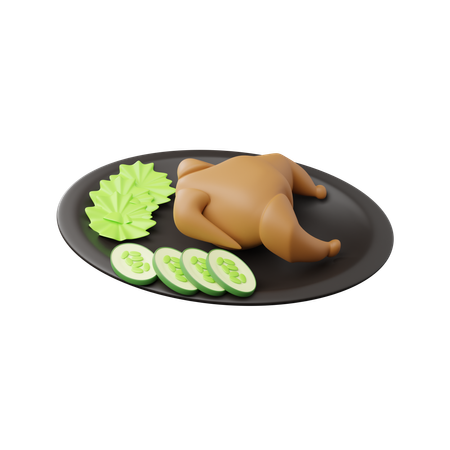 Roasted chicken  3D Icon