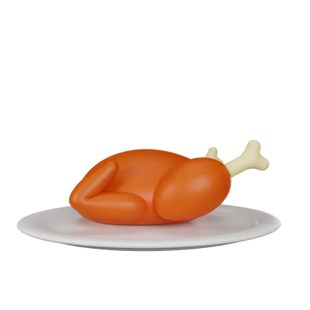 Roasted Chicken  3D Icon