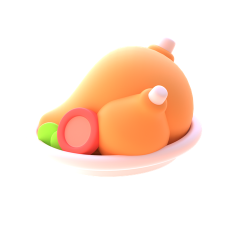 Roasted Chicken  3D Icon