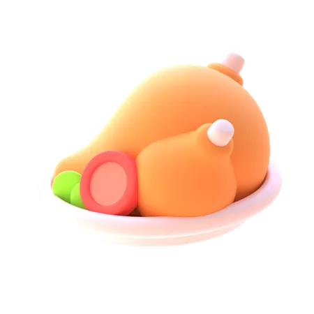 Roasted Chicken  3D Icon