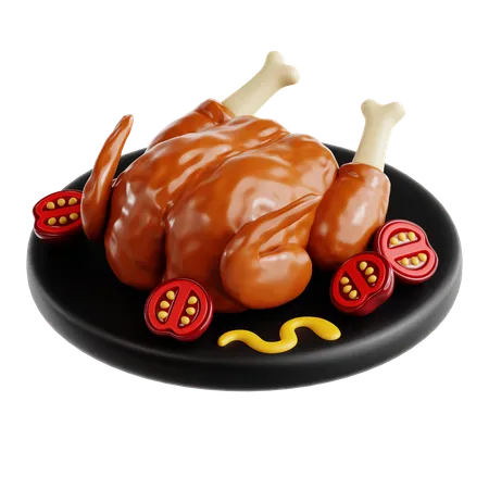 Roasted Chicken  3D Icon