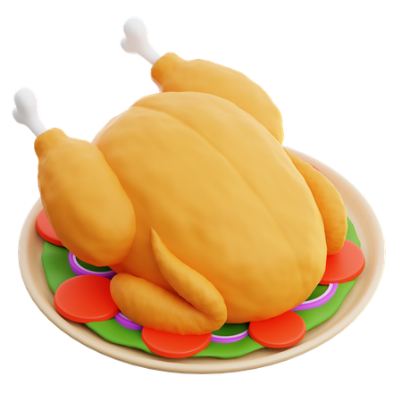 Roasted Chicken  3D Icon