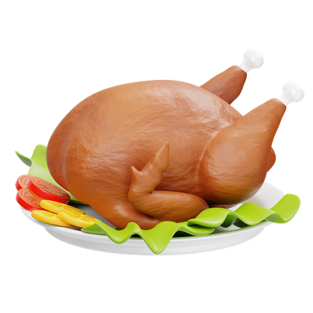 Roasted Chicken  3D Icon