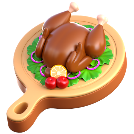 Roasted Chicken  3D Icon