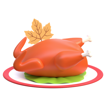 Roasted Chicken  3D Icon