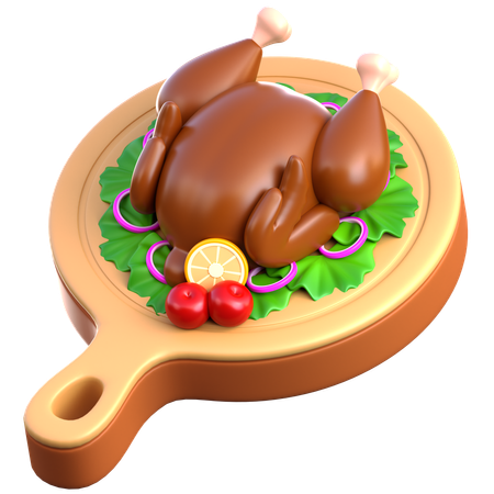 Roasted Chicken  3D Icon