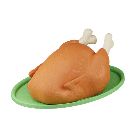 Roasted Chicken  3D Icon