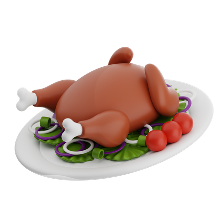 Roasted Chicken  3D Icon