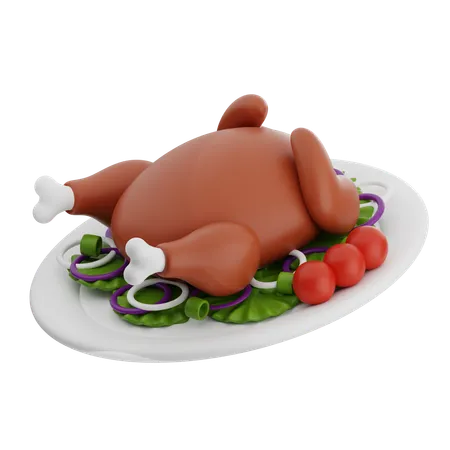 Roasted Chicken  3D Icon