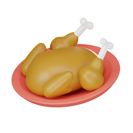 Roasted Chicken  3D Icon