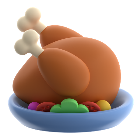 Roasted Chicken  3D Icon