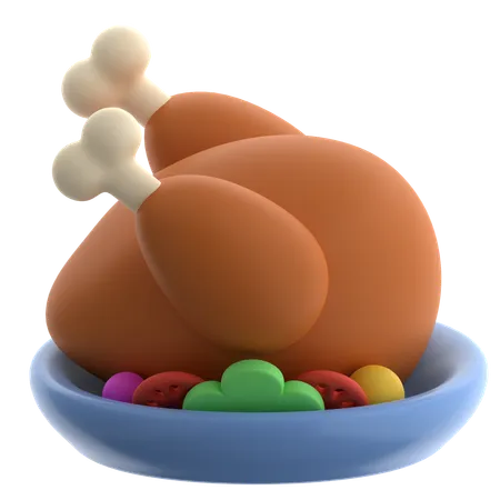 Roasted Chicken  3D Icon