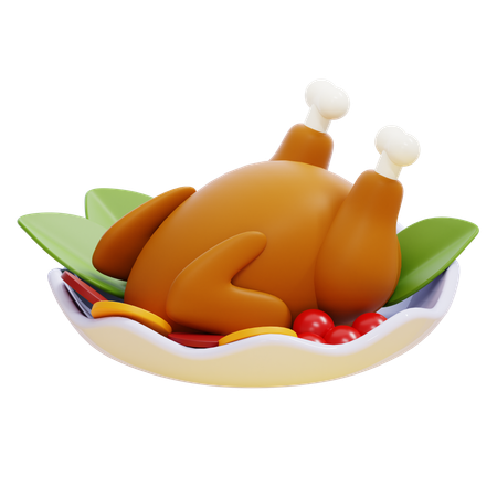 Roasted Chicken  3D Icon