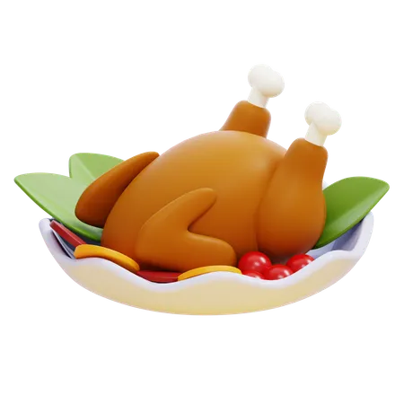 Roasted Chicken  3D Icon