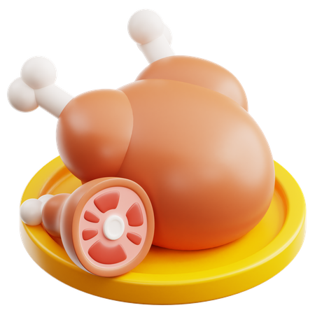 Roasted Chicken  3D Icon