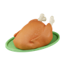 roasted chicken 3d logo